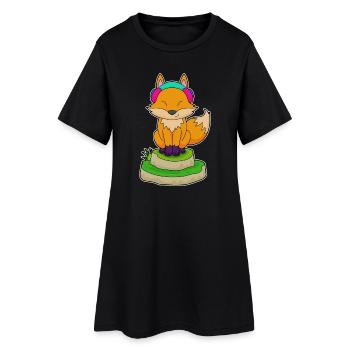 Fuchs Headphones Music - Women’s T-Shirt Dress - black - Front