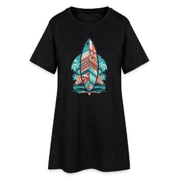 Planche de surf - Robe T-shirt Femme - noir - Devant