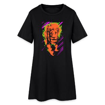 Lion - Frauen T-Shirt-Kleid - Schwarz - Vorne