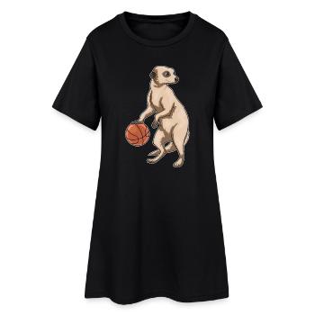 Meerkat Basketball Player Basketball - Women’s T-Shirt Dress - black - Front