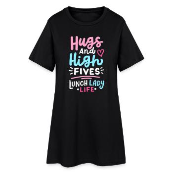Mittagessen Schule Cafeteria Crew - Frauen T-Shirt-Kleid - Schwarz - Vorne
