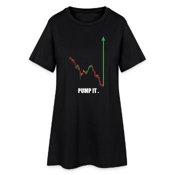 Pump it, Crypto, Actions, Salle de sport, Fitness, Trading - Robe T-shirt Femme - noir - Devant