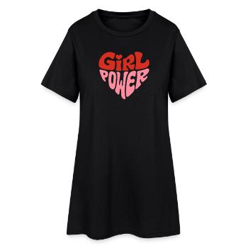 Féministe Girl Power Heart Design - Robe T-shirt Femme - noir - Devant