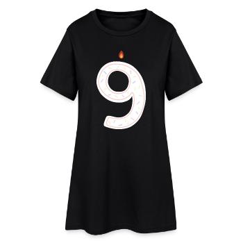 Festlicher Geburtstag Nummer Neun Illustration - Frauen T-Shirt-Kleid - Schwarz - Vorne