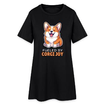 Diction de corgi animée par la joie pour les amoureux des chiens - Robe T-shirt Femme - noir - Devant