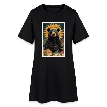 Sun Bear Malaienbär - Frauen T-Shirt-Kleid - Schwarz - Vorne