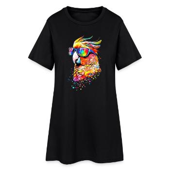 Parrot Macaw Parakeet Cockatoo Lover Parrots - Women’s T-Shirt Dress - black - Front