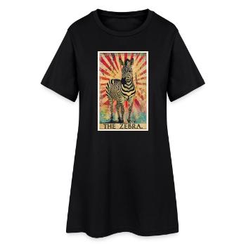 Zèbres Zèbre - Robe T-shirt Femme - noir - Devant