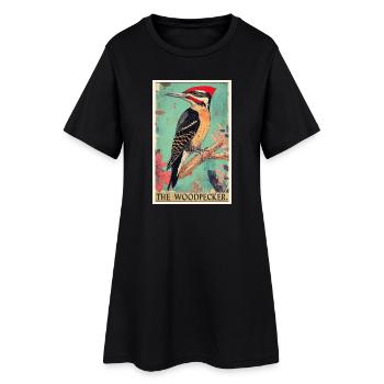 Spechte Specht - Frauen T-Shirt-Kleid - Schwarz - Vorne