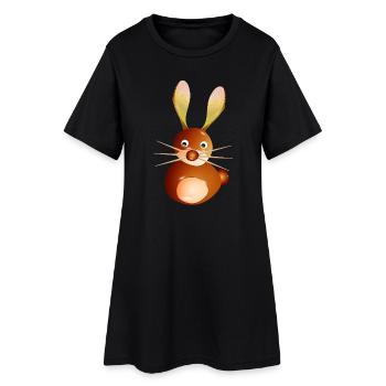 Lapin châtaignier mignon – Artisanat amusant et enfant - Robe T-shirt Femme - noir - Devant