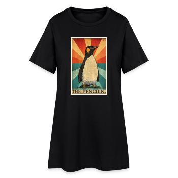 Pinguine Pinguin - Frauen T-Shirt-Kleid - Schwarz - Vorne