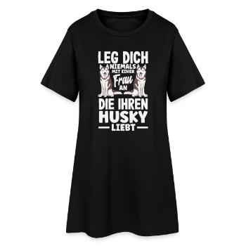 Drôle Husky Husky Propriétaire Husky Propriétaire Cadeau - Robe T-shirt Femme - noir - Devant