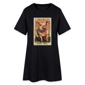 Cochon Cochon - Robe T-shirt Femme - noir - Devant