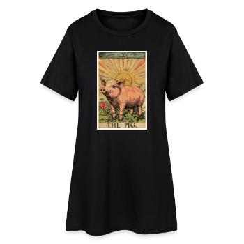 Cochon Cochon - Robe T-shirt Femme - noir - Devant