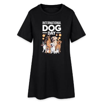 Célébrez la Journée internationale du chien avec style - Robe T-shirt Femme - noir - Devant