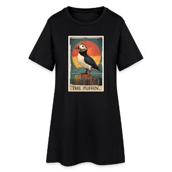 Puffin Papageientaucher - Frauen T-Shirt-Kleid - Schwarz - Vorne