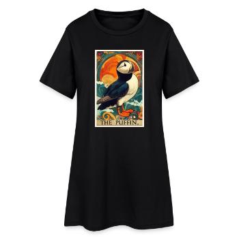 Puffin Papageientaucher - Frauen T-Shirt-Kleid - Schwarz - Vorne