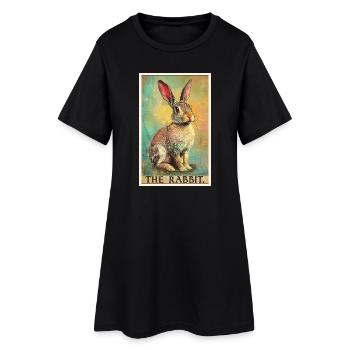 Hasen Hase - Frauen T-Shirt-Kleid - Schwarz - Vorne