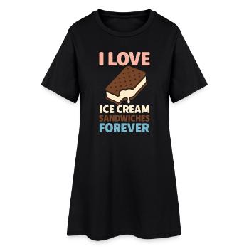 Dessert d’été pour amateurs de sandwichs glacés - Robe T-shirt Femme - noir - Devant
