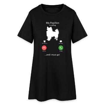 Interface de téléphone intelligent Papillon Dog Calling - Robe T-shirt Femme - noir - Devant