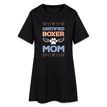 Zertifizierte Boxer-Mama - Frauen T-Shirt-Kleid - Schwarz - Vorne
