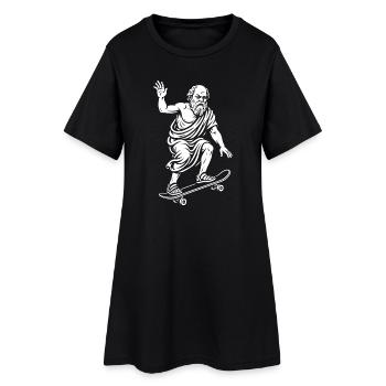 Ancient Philosopger Socrates on a Skateboard - Women’s T-Shirt Dress - black - Front