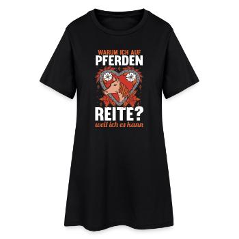 Reiten Pferdeliebhaber Reiterhof Pferde - Frauen T-Shirt-Kleid - Schwarz - Vorne
