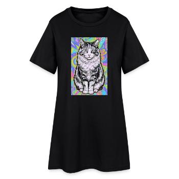 chat - Robe T-shirt Femme - noir - Devant