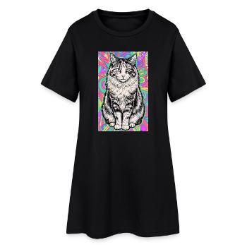 chat - Robe T-shirt Femme - noir - Devant