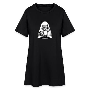 Lunettes de soleil raton laveur - Robe T-shirt Femme - noir - Devant