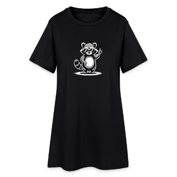 Raton laveur - Robe T-shirt Femme - noir - Devant