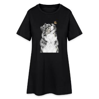 Papillon à l’apparence australienne Berger australien - Robe T-shirt Femme - noir - Devant