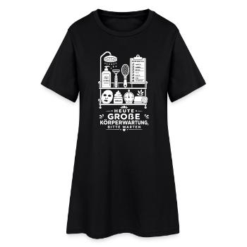 Luxusdusche als Wochenritual - Frauen T-Shirt-Kleid - Schwarz - Vorne