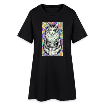 chat - Robe T-shirt Femme - noir - Devant