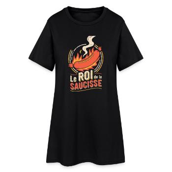 Roi de la Saucisse en Flammes - Robe T-shirt Femme - noir - Devant