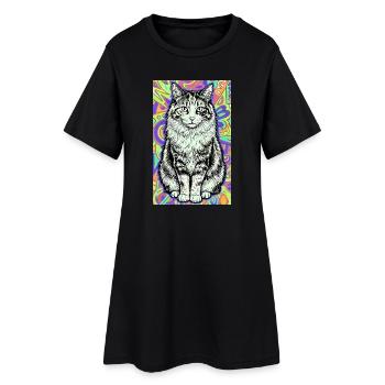 chat - Robe T-shirt Femme - noir - Devant