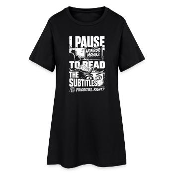 Horror Therapy Cheaper Than Reality - Women’s T-Shirt Dress - black - Front