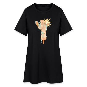 Energetic Foot Illustration - Women’s T-Shirt Dress - black - Front