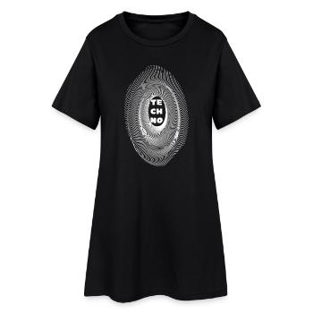 Lignes géométriques musique Techno, Rave Oufit - Robe T-shirt Femme - noir - Devant