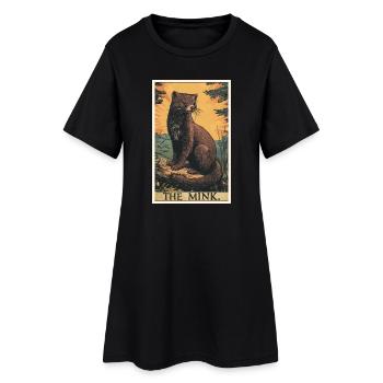 Nerze Nerz - Frauen T-Shirt-Kleid - Schwarz - Vorne