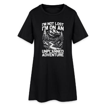 Unplanned adventure Wandern Berge Bergsteigen - Frauen T-Shirt-Kleid - Schwarz - Vorne