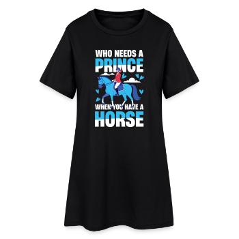 Qui a besoin d’un prince quand on a un cheval ? - Robe T-shirt Femme - noir - Devant