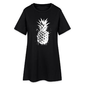 Ananas éclaboussé en spray - Robe T-shirt Femme - noir - Devant