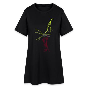 Hammer Katze - Frauen T-Shirt-Kleid - Schwarz - Vorne