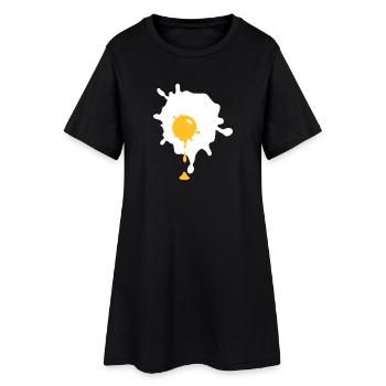 Laufendes spiegelei - V2 - Frauen T-Shirt-Kleid - Schwarz - Vorne