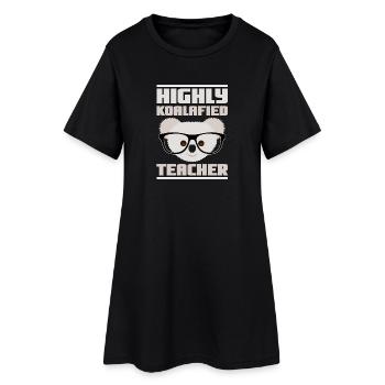 Enseignant très Koalafied - professeur Koala - Robe T-shirt Femme - noir - Devant