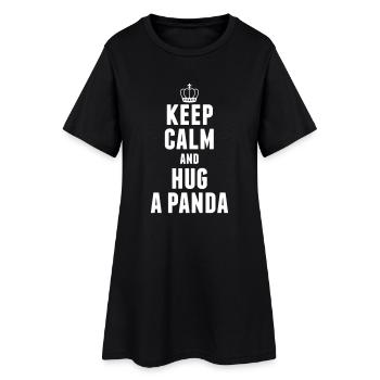 Keep calm and hug a panda - Frauen T-Shirt-Kleid - Schwarz - Vorne