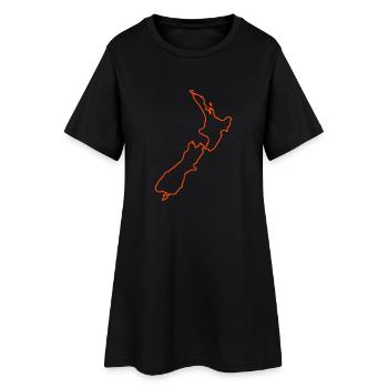 Nouvelle-Zélande - Robe T-shirt Femme - noir - Devant