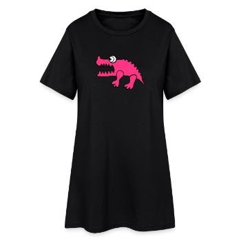 Crocodile (changement de couleur individuelle) - Robe T-shirt Femme - noir - Devant