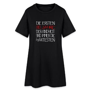 80 Jahre 80.Geburtstag - Frauen T-Shirt-Kleid - Schwarz - Vorne